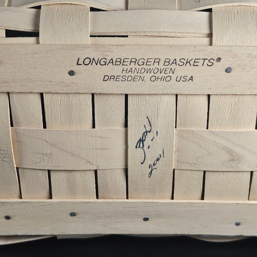 Longaberger, 2001 Spring Basket White Wash Protector and Divided Utensil Caddy - Picture 4 of 10